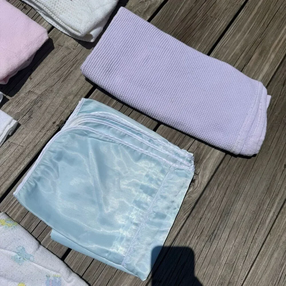 Vintage Baby Blanket Lot 11 Receiving Swaddle Crib Blanket Nursery Mixed Prints